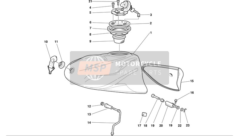 Ducati SUPERSPORT 750S I.E. Usa 2002 Depósito de combustible para un 2002 Ducati SUPERSPORT 750S I.E. Usa