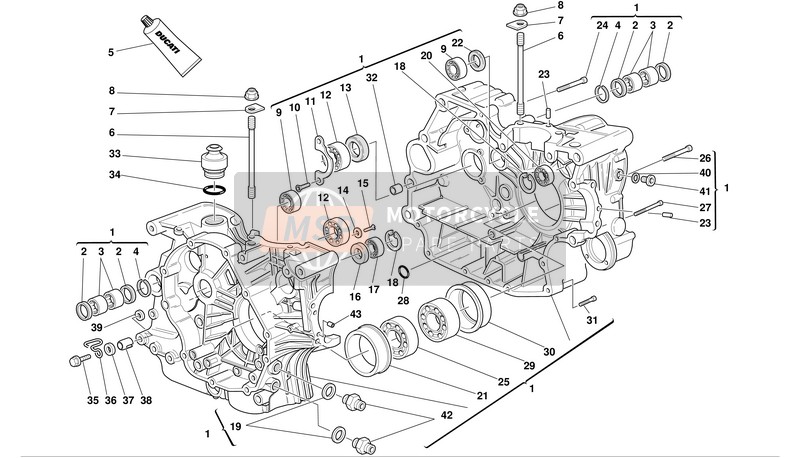 Ducati SUPERSPORT 800 I.E. Eu 2003 Half Crankcase for a 2003 Ducati SUPERSPORT 800 I.E. Eu