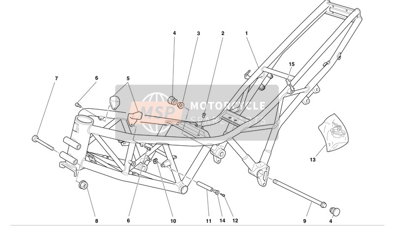 Ducati SUPERSPORT 800 I.E. Eu 2004 Frame voor een 2004 Ducati SUPERSPORT 800 I.E. Eu