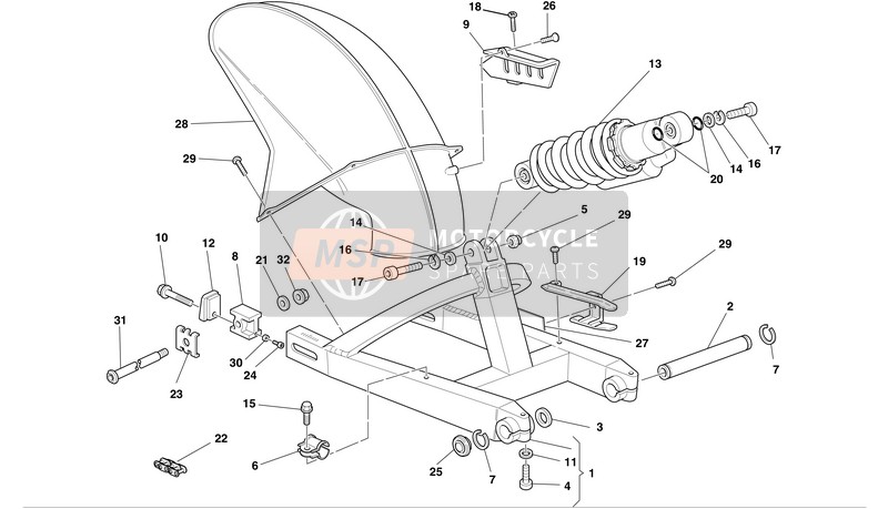 Ducati SUPERSPORT 800 I.E. Eu 2004 Swing Arm And Chain for a 2004 Ducati SUPERSPORT 800 I.E. Eu