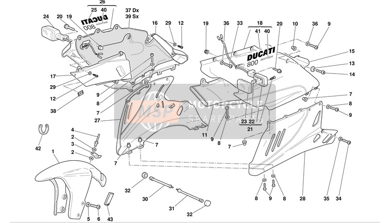 Ducati SUPERSPORT 800 I.E. Usa 2003 Carénage pour un 2003 Ducati SUPERSPORT 800 I.E. Usa