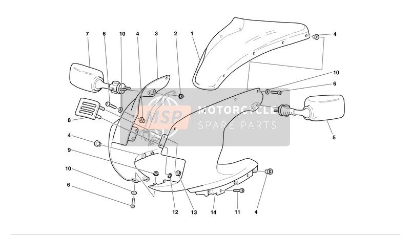 Ducati SUPERSPORT 800 I.E. Usa 2004 Carénage de phare pour un 2004 Ducati SUPERSPORT 800 I.E. Usa