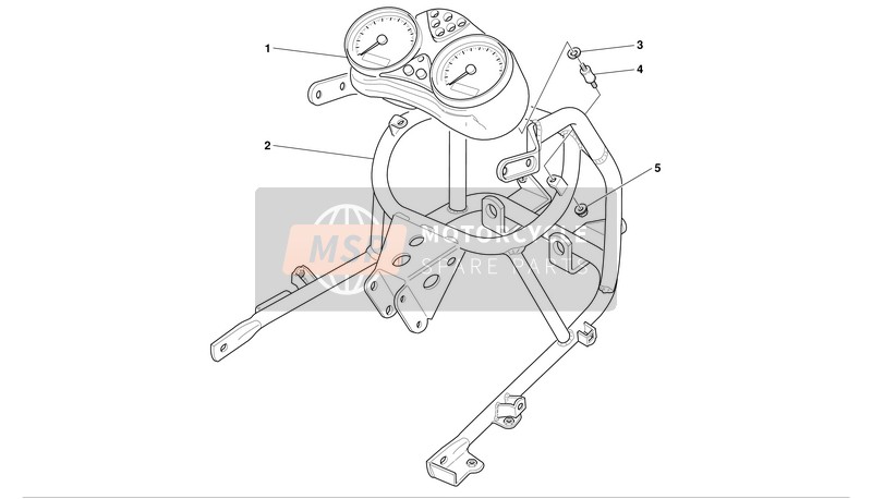 Ducati SUPERSPORT 800S I.E. Eu 2003 Instrumentenpaneel voor een 2003 Ducati SUPERSPORT 800S I.E. Eu