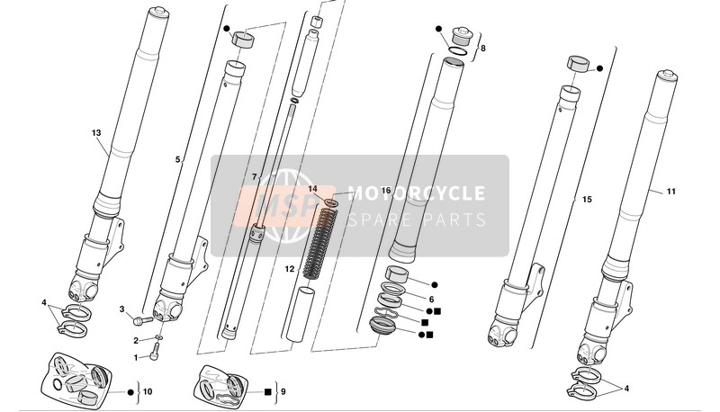 Ducati SUPERSPORT 800S I.E. Eu 2003 Forcella anteriore per un 2003 Ducati SUPERSPORT 800S I.E. Eu