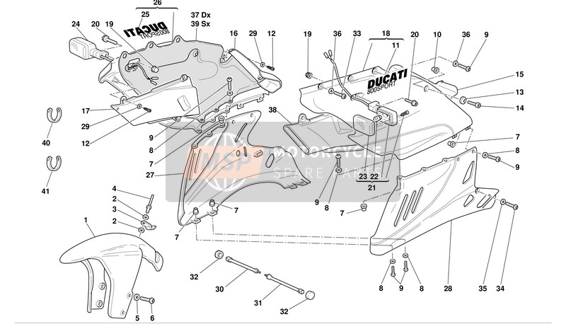 43611351A, Graphic, Rechtsaf Ducati 800 Sport, Ducati, 0