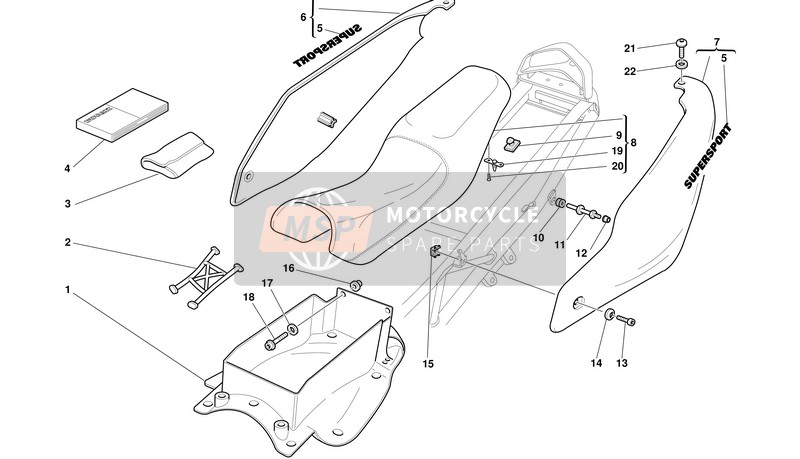 Ducati SUPERSPORT 900 i.e. Usa 2001 Siège pour un 2001 Ducati SUPERSPORT 900 i.e. Usa