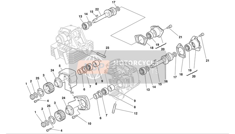 Ducati SUPERSPORT 900S I.E. Eu 2002 Hoofd: Timing voor een 2002 Ducati SUPERSPORT 900S I.E. Eu