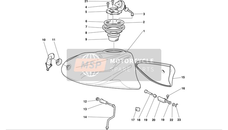 Ducati SUPERSPORT 900S I.E. Eu 2002 Depósito de combustible para un 2002 Ducati SUPERSPORT 900S I.E. Eu