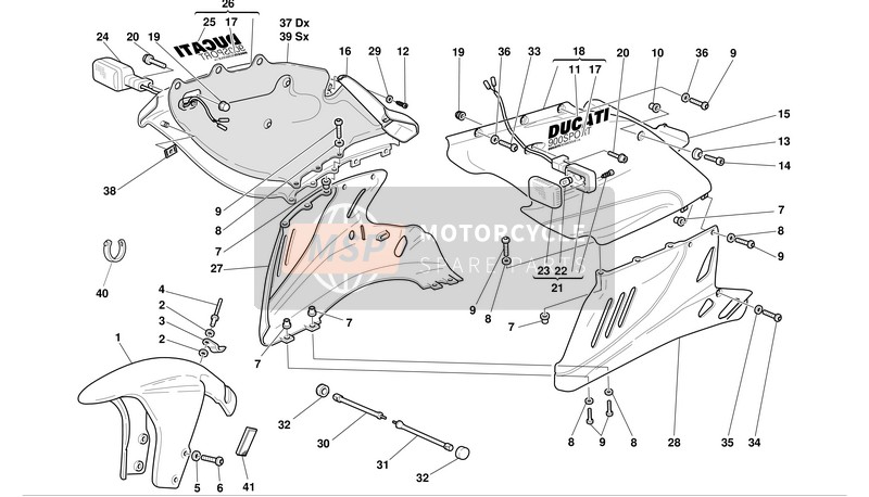 Ducati SUPERSPORT 900S I.E. Usa 2002 Carénage pour un 2002 Ducati SUPERSPORT 900S I.E. Usa