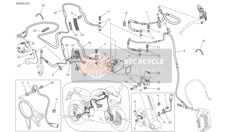 Ducati SUPERSPORT 950 2021 Anti-Système de rupture de serrure (abs) pour un 2021 Ducati SUPERSPORT 950