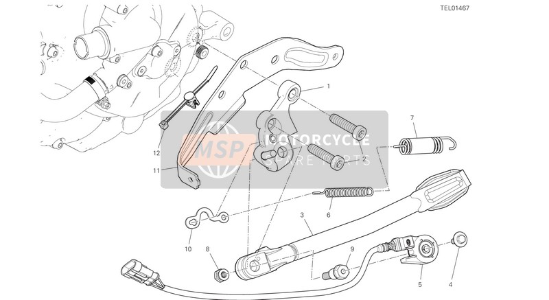 Ducati SUPERSPORT 950 2021 SIDE STAND  für ein 2021 Ducati SUPERSPORT 950