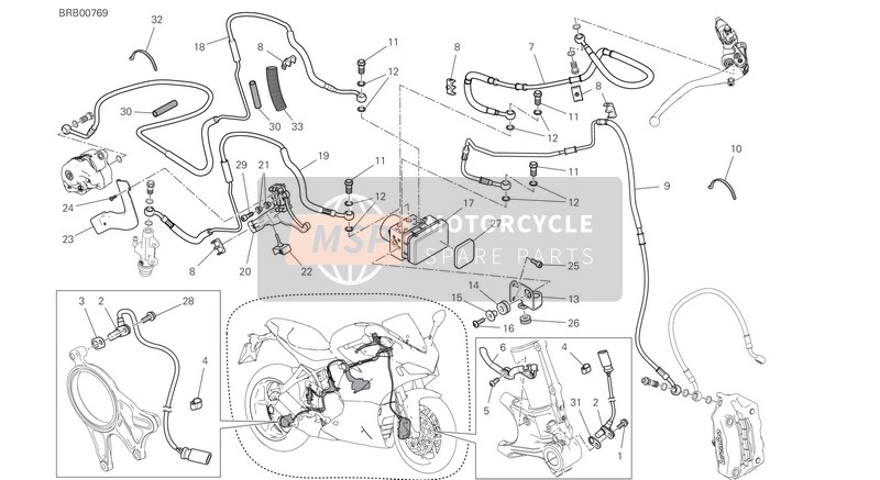 Ducati SUPERSPORT 950 S 2021 Anti-Bloccare il sistema di rottura (abs) per un 2021 Ducati SUPERSPORT 950 S
