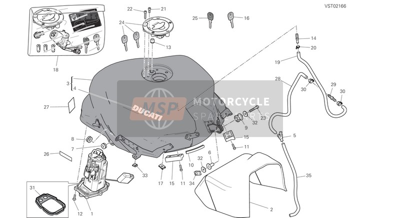 Ducati SUPERSPORT 950 S 2021 Serbatoio di carburante per un 2021 Ducati SUPERSPORT 950 S