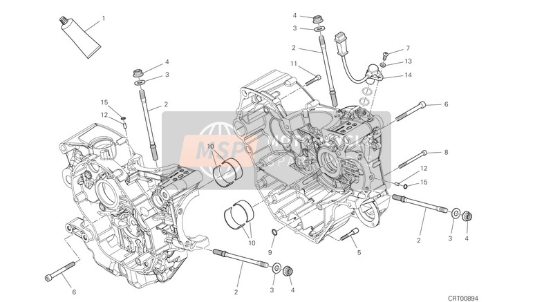 Ducati SUPERSPORT 950 S 2021 HALF-CRANKCASES PAIR for a 2021 Ducati SUPERSPORT 950 S