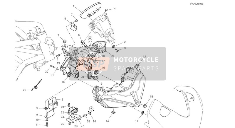 Ducati SUPERSPORT 950 S 2021 SCHEINWERFER für ein 2021 Ducati SUPERSPORT 950 S