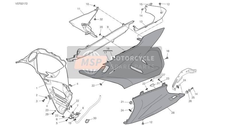 Ducati SUPERSPORT 950 S 2021 Carénage Main Gauche pour un 2021 Ducati SUPERSPORT 950 S