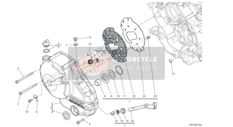 Ducati SUPERSPORT EU 2018 Tapa del embrague para un 2018 Ducati SUPERSPORT EU