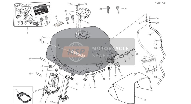 Ducati SUPERSPORT EU 2018 Réservoir d'essence pour un 2018 Ducati SUPERSPORT EU