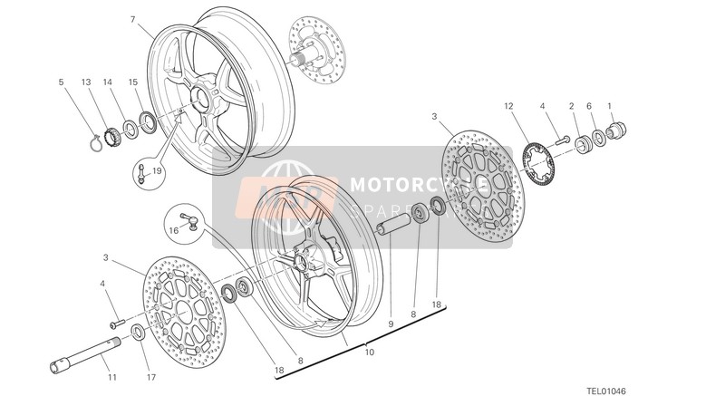 Ducati SUPERSPORT EU 2018 Frente & Rueda traseras para un 2018 Ducati SUPERSPORT EU