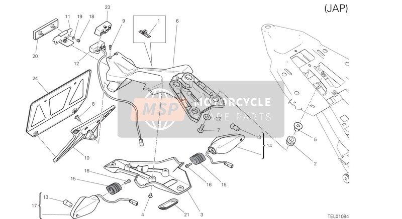 Ducati SUPERSPORT EU 2020 Plattenhalter für ein 2020 Ducati SUPERSPORT EU