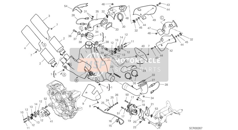 Ducati SUPERSPORT S EU 2018 ABGASSYSTEM für ein 2018 Ducati SUPERSPORT S EU