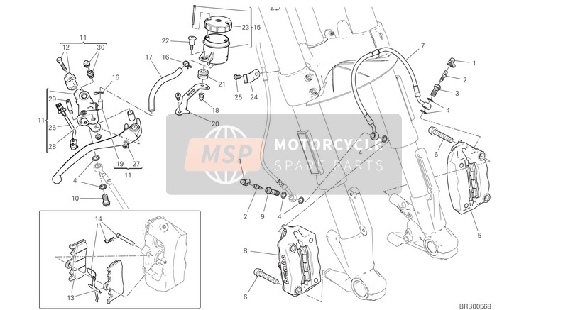 Ducati SUPERSPORT S EU 2018 Front Brake System for a 2018 Ducati SUPERSPORT S EU