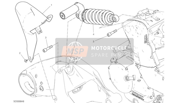 Ducati SUPERSPORT S EU 2018 Sospensione posteriore per un 2018 Ducati SUPERSPORT S EU