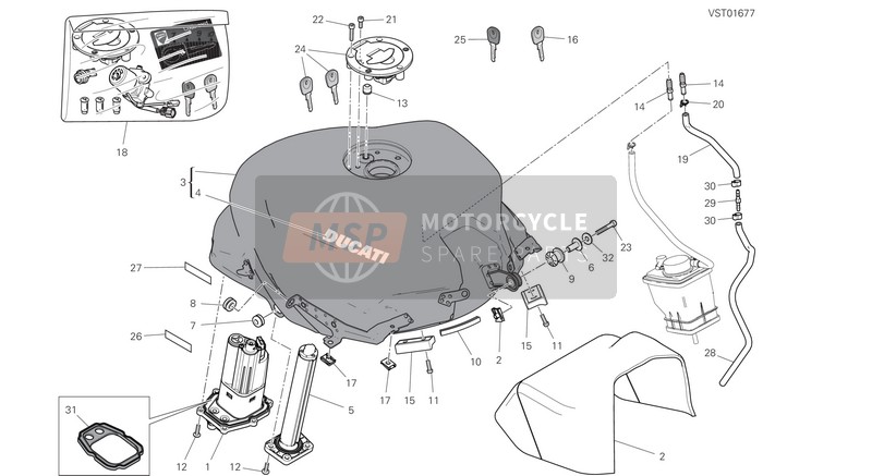 Ducati SUPERSPORT S USA 2019 Fuel Tank for a 2019 Ducati SUPERSPORT S USA