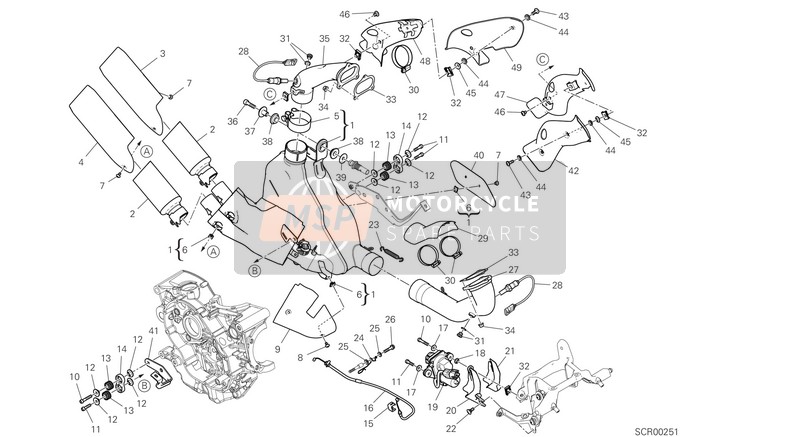 Ducati SUPERSPORT USA 2017 ABGASSYSTEM für ein 2017 Ducati SUPERSPORT USA