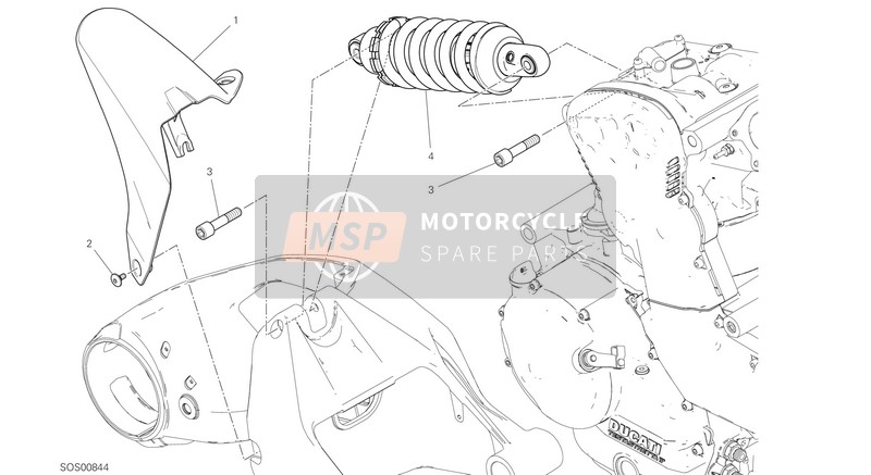 Ducati SUPERSPORT USA 2017 Sospensione posteriore per un 2017 Ducati SUPERSPORT USA