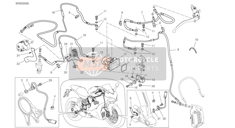 Ducati SUPERSPORT USA 2019 Anti-blocage Système de freinage (ABS) pour un 2019 Ducati SUPERSPORT USA
