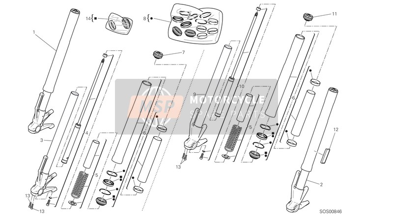 Ducati SUPERSPORT USA 2019 Front Fork for a 2019 Ducati SUPERSPORT USA