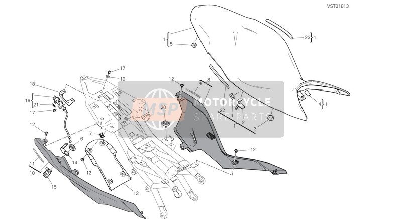 Ducati SUPERSPORT USA 2019 Seat for a 2019 Ducati SUPERSPORT USA