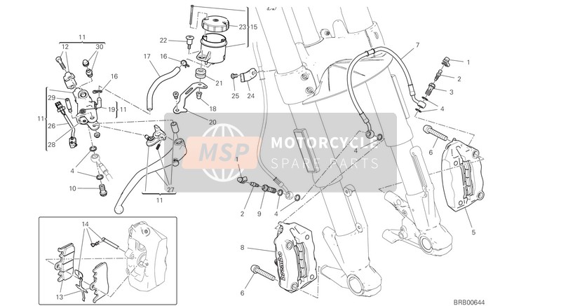 Ducati SUPERSPORT USA 2020 Front Brake System for a 2020 Ducati SUPERSPORT USA