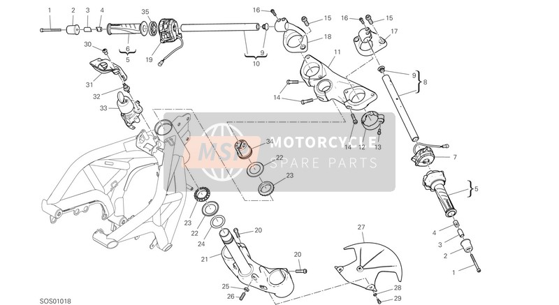 Ducati SUPERSPORT USA 2020 Handlebar And Controls for a 2020 Ducati SUPERSPORT USA