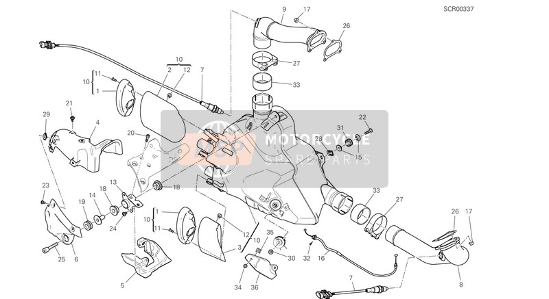 46110411AA, Wã„rmeschutz Senkrechter, Ducati, 1