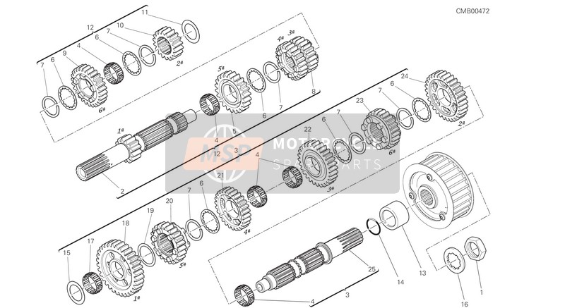 15021431E, Complete Main Shaft, Ducati, 1