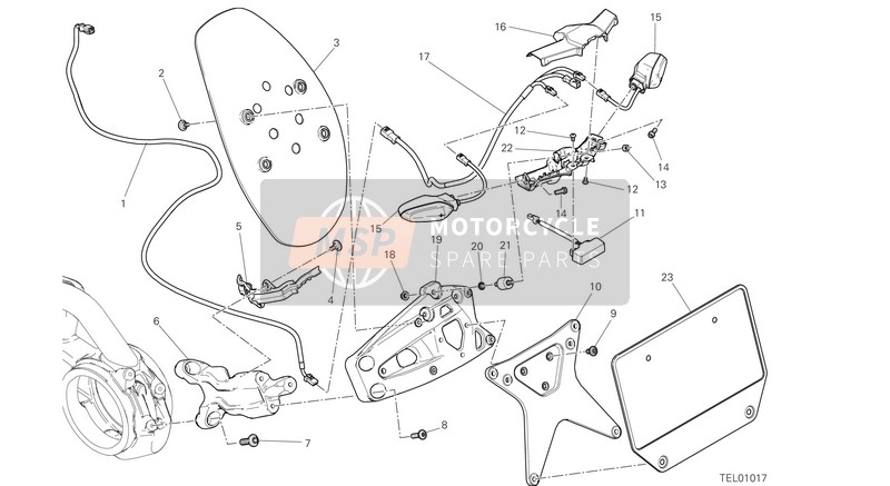 Ducati XDIAVEL 2021 Support de plaque pour un 2021 Ducati XDIAVEL