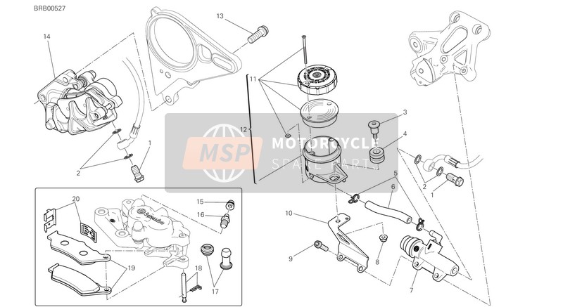 Ducati XDIAVEL 2021 Sistema frenante posteriore per un 2021 Ducati XDIAVEL