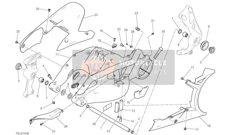 36911391A, Axle, Rear Swing Arm, Ducati, 0