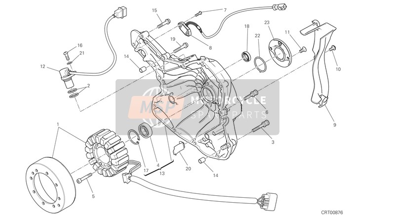 24221412GY, Complete Generator Cover, Ducati, 0