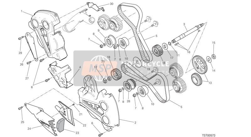 Ducati XDIAVEL BLACK STAR 2021 Timingsysteem voor een 2021 Ducati XDIAVEL BLACK STAR