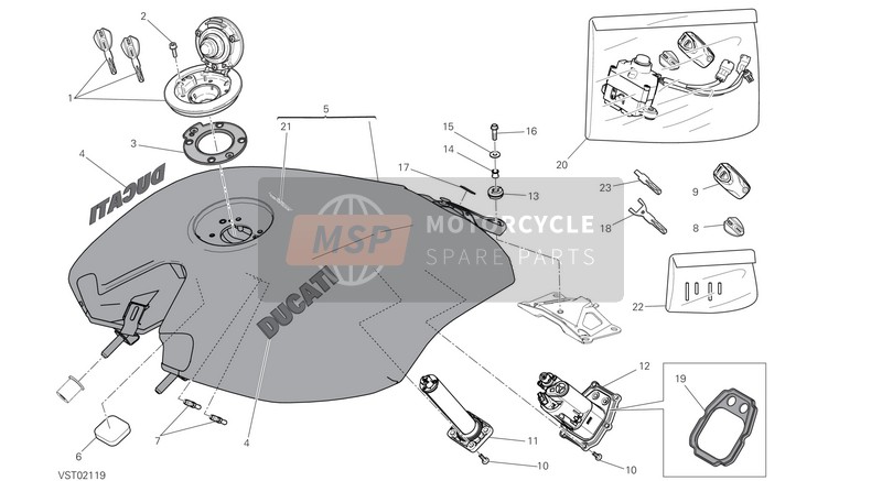 Ducati XDIAVEL DARK 2021 Benzinetank voor een 2021 Ducati XDIAVEL DARK