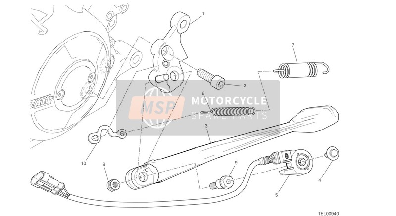 Ducati XDIAVEL DARK 2021 Cavalletto laterale per un 2021 Ducati XDIAVEL DARK