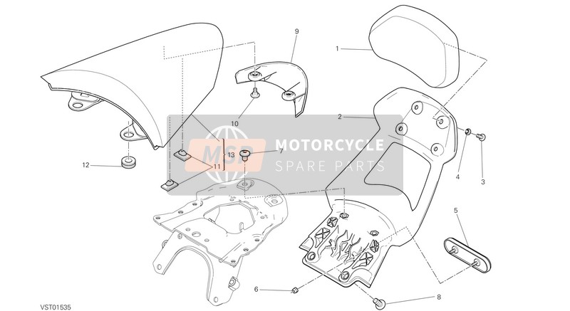 595P3132AA, Sillin Pasajero, Ducati, 0