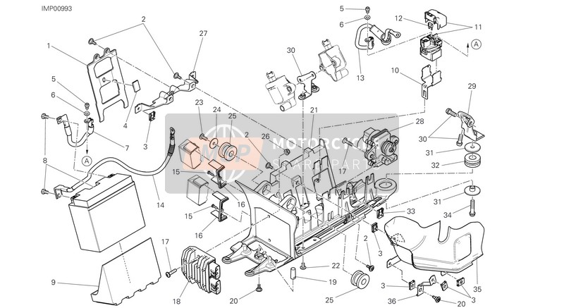 86612191A, Coussin Batterie, Ducati, 0