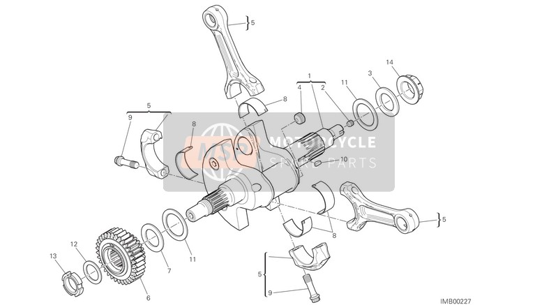 Ducati XDIAVEL EU 2016 Drijfstangen voor een 2016 Ducati XDIAVEL EU