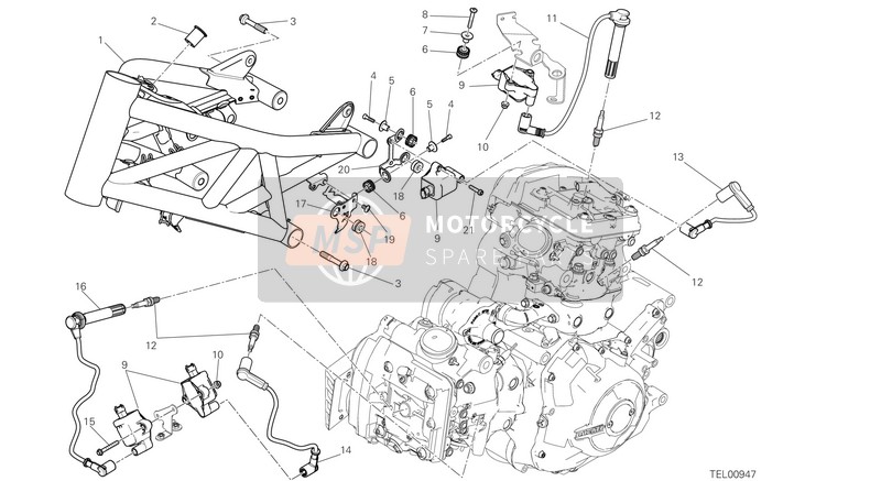 67110722C, Zuendkerzenkabel Waagrechter Kopf, Ducati, 0