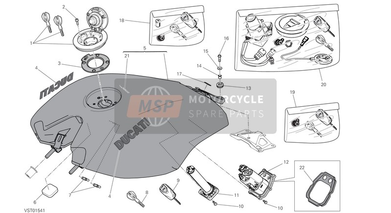 59810355B, Cle Avec Transponder Actif, Ducati, 1