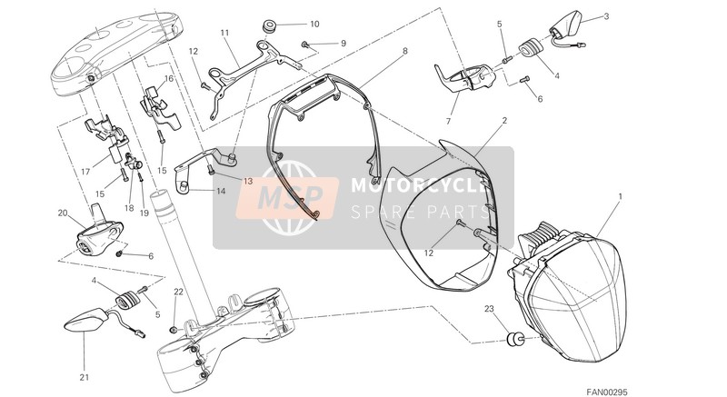 8291F342A, Bracket, Left Flasher Light, Ducati, 0